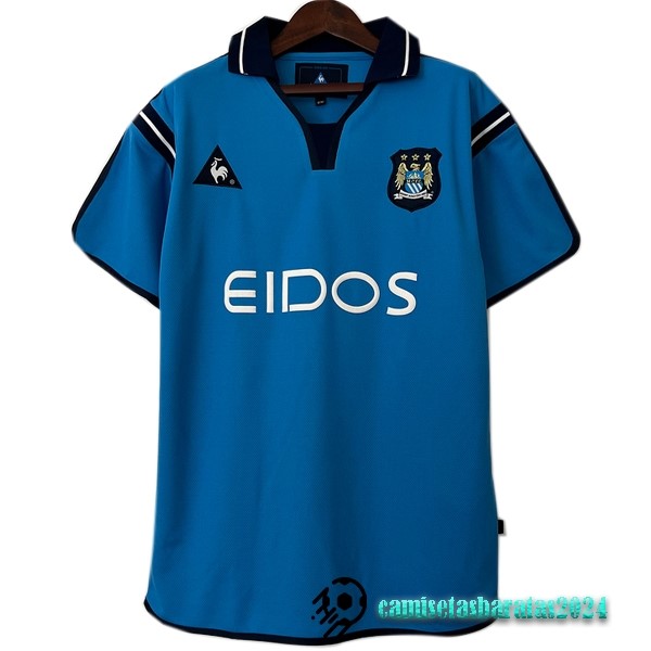 Replicas Casa Camiseta Manchester City Retro 2001 2002 Azul