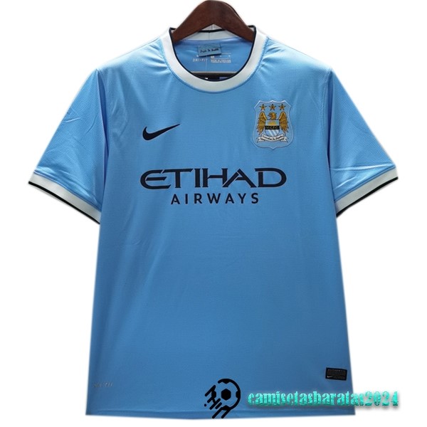 Replicas Casa Camiseta Manchester City Retro 2013 2014 Azul