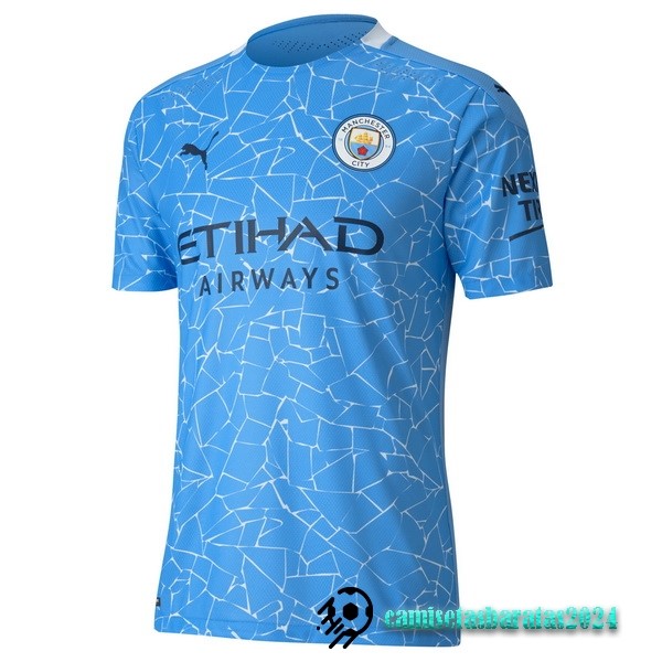 Replicas Casa Camiseta Manchester City Retro 2020 2021 Azul