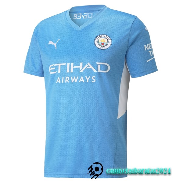 Replicas Casa Camiseta Manchester City Retro 2021 2022 Azul