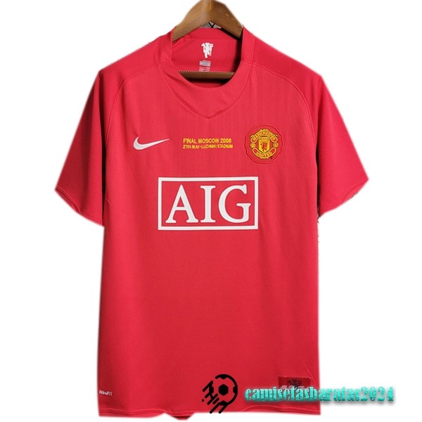 Replicas Casa Camiseta Manchester United Finales Retro 2007 2008 Rojo