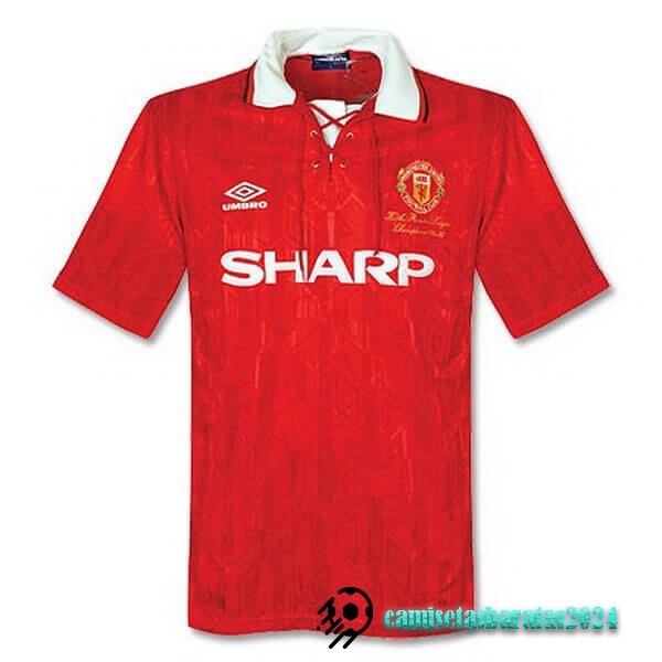 Replicas Casa Camiseta Manchester United Retro 1992 1993 Rojo