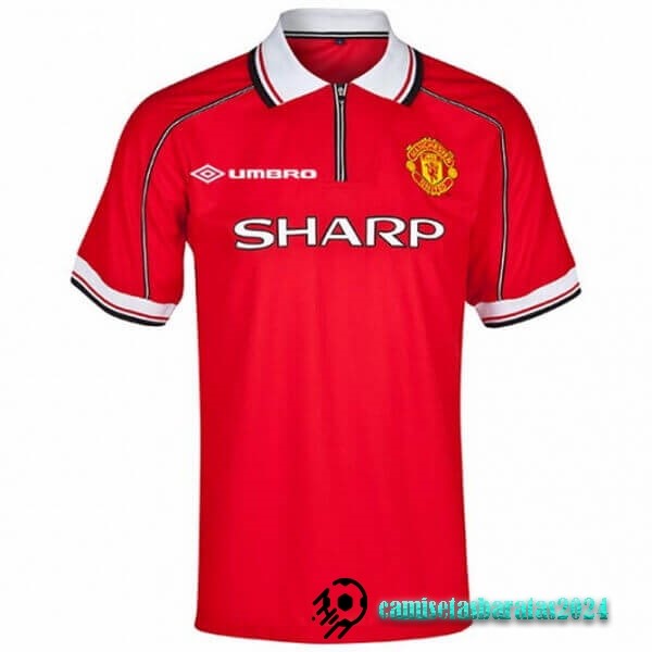 Replicas Casa Camiseta Manchester United Retro 1998 1999 Rojo