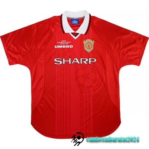Replicas Casa Camiseta Manchester United Retro 1999 2000 Rojo