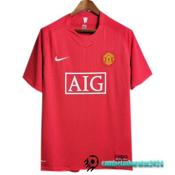 Replicas Casa Camiseta Manchester United Retro 2007 2008 Rojo