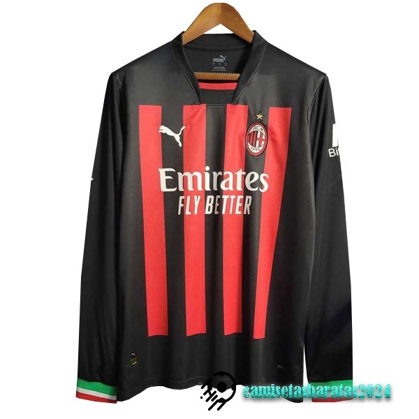 Replicas Casa Camiseta Manga Larga AC Milan 2022 2023 Rojo