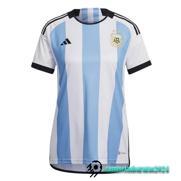 Replicas Casa Camiseta Mujer Argentina 2022 Azul Blanco