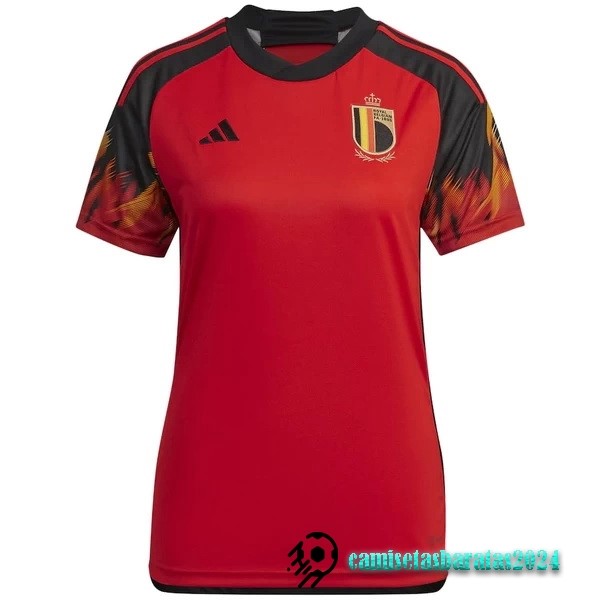 Replicas Casa Camiseta Mujer Bélgica 2022 Rojo