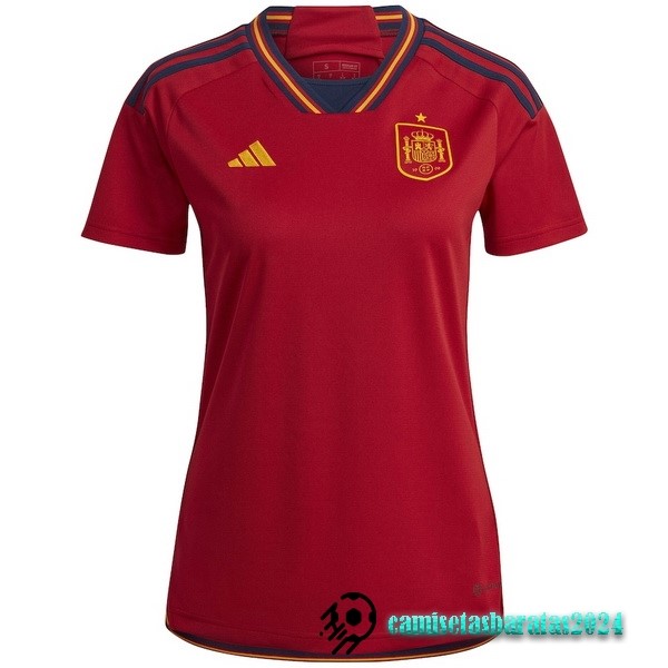 Replicas Casa Camiseta Mujer España 2022 Rojo