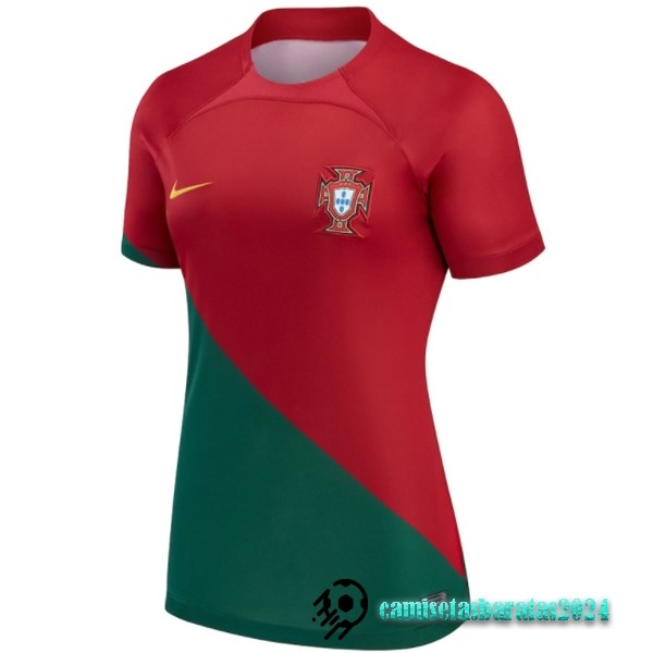 Replicas Casa Camiseta Mujer Portugal 2022 Rojo