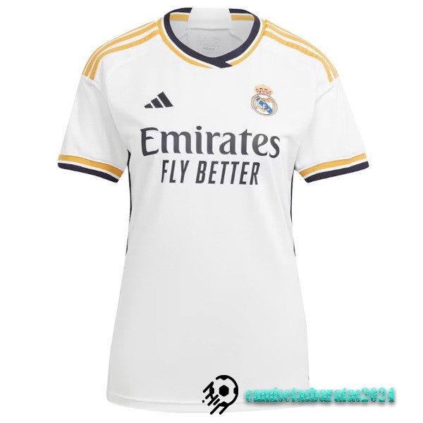 Replicas Casa Camiseta Mujer Real Madrid 2023 2024 Blanco