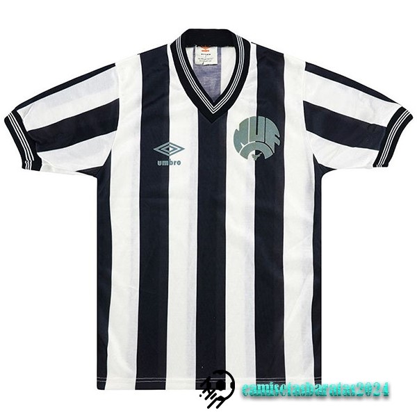 Replicas Casa Camiseta Newcastle United Retro 1983 1986 Negro Blanco