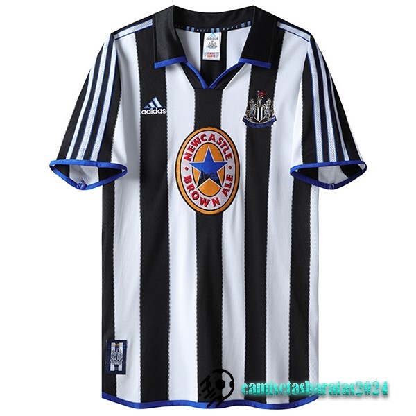 Replicas Casa Camiseta Newcastle United Retro 1999 2000 Negro Blanco