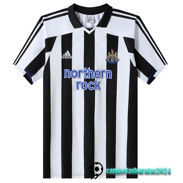 Replicas Casa Camiseta Newcastle United Retro 2003 2005 Negro Blanco