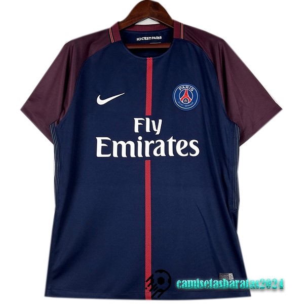 Replicas Casa Camiseta Paris Saint Germain Retro 2017 2018 Azul