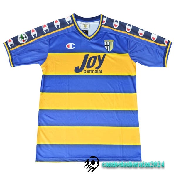 Replicas Casa Camiseta Parma Retro 2001 2002 Azul Amarillo