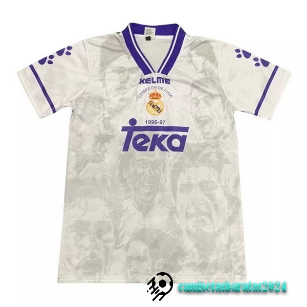 Replicas Casa Camiseta Real Madrid Retro 1996 1997 Blanco