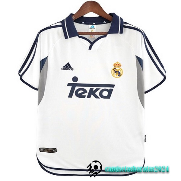 Replicas Casa Camiseta Real Madrid Retro 2000 2001 Blanco