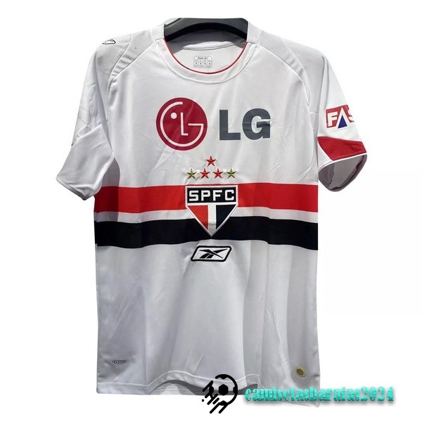 Replicas Casa Camiseta São Paulo Retro 2007 2008 Blanco