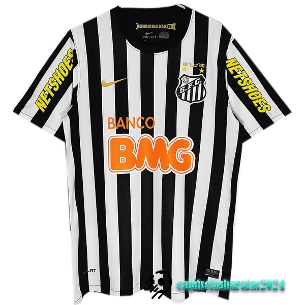 Replicas Casa Camiseta Santos Retro 2013 Negro Blanco