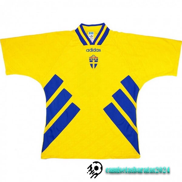 Replicas Casa Camiseta Suecia Retro 1994 Amarillo