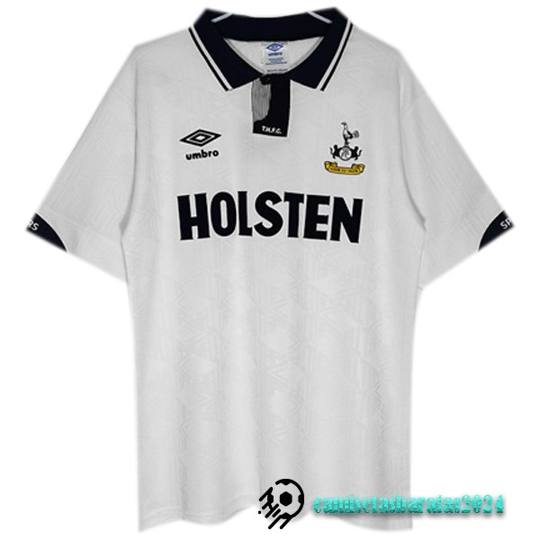 Replicas Casa Camiseta Tottenham Hotspur Retro 1991 1993 Blanco