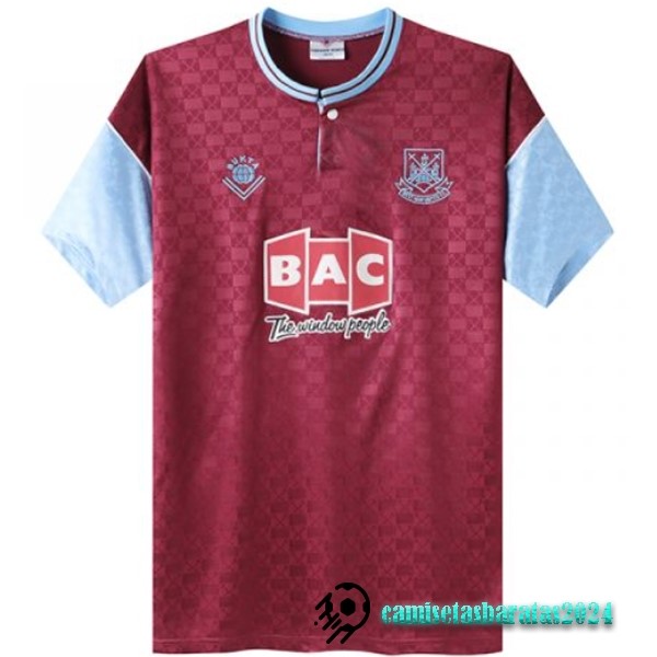 Replicas Casa Camiseta West Ham United Retro 1989 1990 Rojo