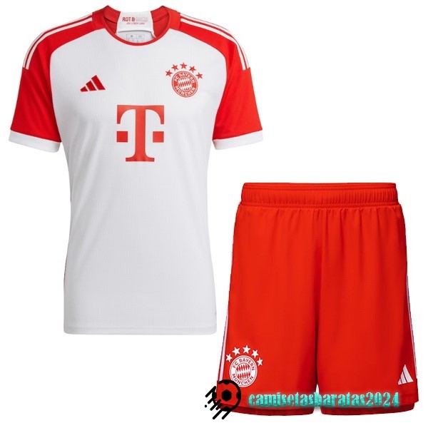 Replicas Casa Conjunto De Hombre Bayern Múnich 2023 2024 Blanco Rojo