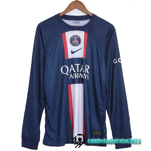 Replicas Casa Jugadores Manga Larga Paris Saint Germain 2022 2023 Azul