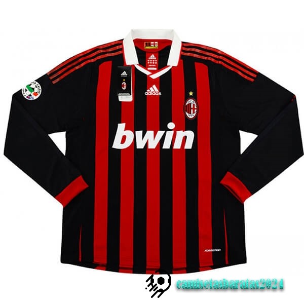 Replicas Casa Manga Larga AC Milan Retro 2009 2010 Rojo