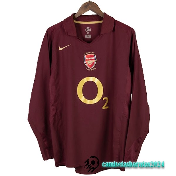 Replicas Casa Manga Larga Arsenal Retro 2005 2006 Rojo