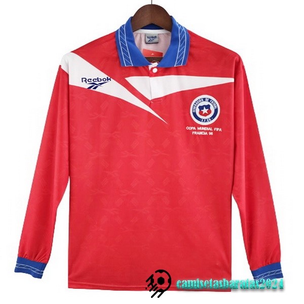 Replicas Casa Manga Larga Chile Retro 1998 Rojo