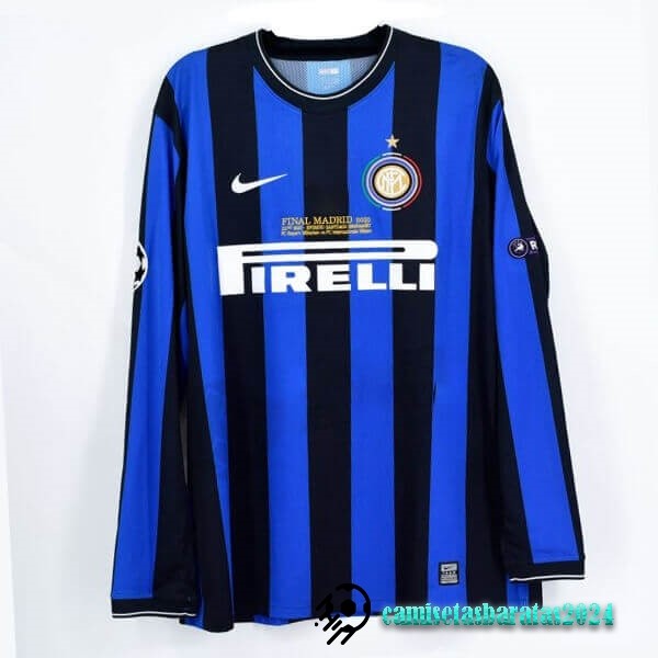 Replicas Casa Manga Larga Inter Milán Retro 2009 2010 Azul