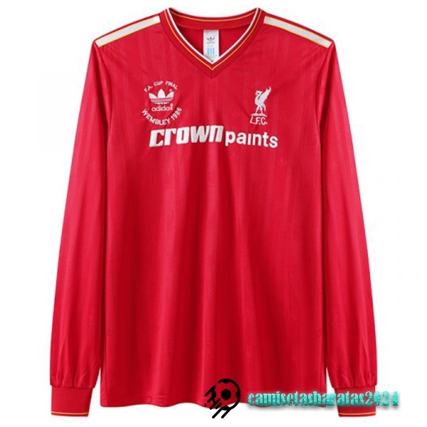 Replicas Casa Manga Larga Liverpool Retro 1985 1986 Rojo