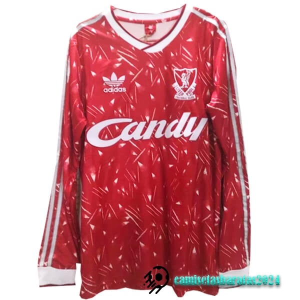 Replicas Casa Manga Larga Liverpool Retro 1989 1991 Rojo