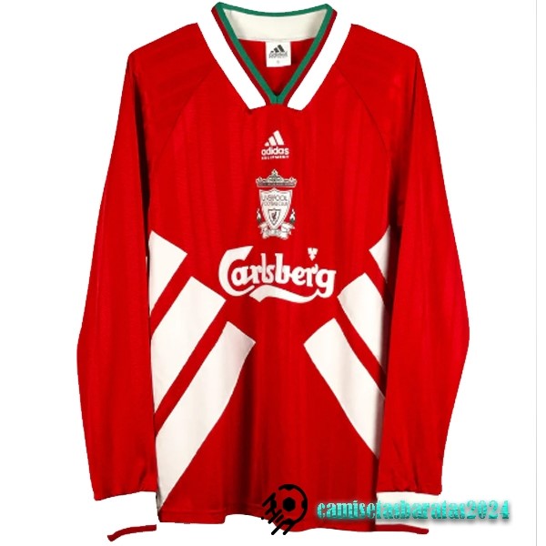 Replicas Casa Manga Larga Liverpool Retro 1993 1995 Rojo