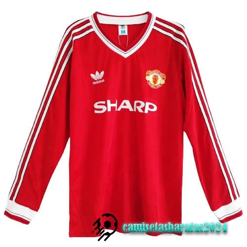 Replicas Casa Manga Larga Manchester United Retro 1986 Rojo