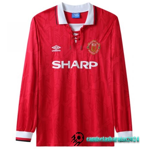 Replicas Casa Manga Larga Manchester United Retro 1992 1994 Rojo