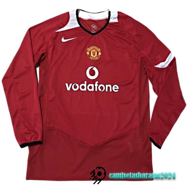 Replicas Casa Manga Larga Manchester United Retro 2005 2006 Rojo