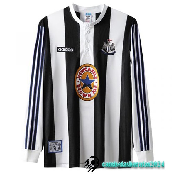 Replicas Casa Manga Larga Newcastle United Retro 1995 1997 Blanco