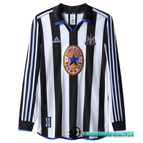 Replicas Casa Manga Larga Newcastle United Retro 1999 2000 Blanco