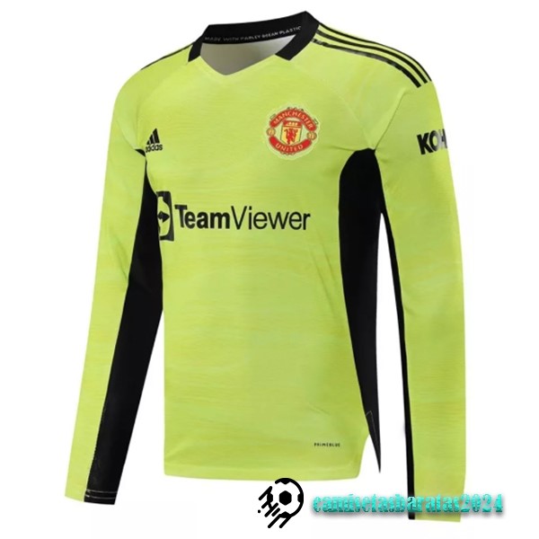 Replicas Casa Manga Larga Portero Manchester United 2021 2022 Verde