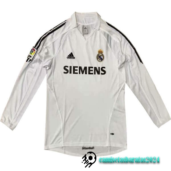 Replicas Casa Manga Larga Real Madrid Retro 2005 2006 Blanco