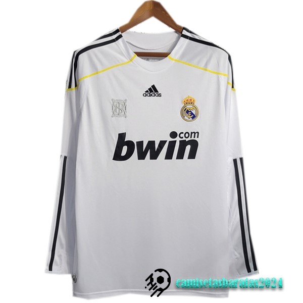 Replicas Casa Manga Larga Real Madrid Retro 2009 2010 Blanco