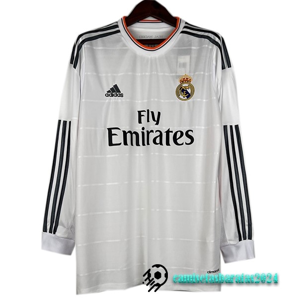 Replicas Casa Manga Larga Real Madrid Retro 2013 2014 Blanco