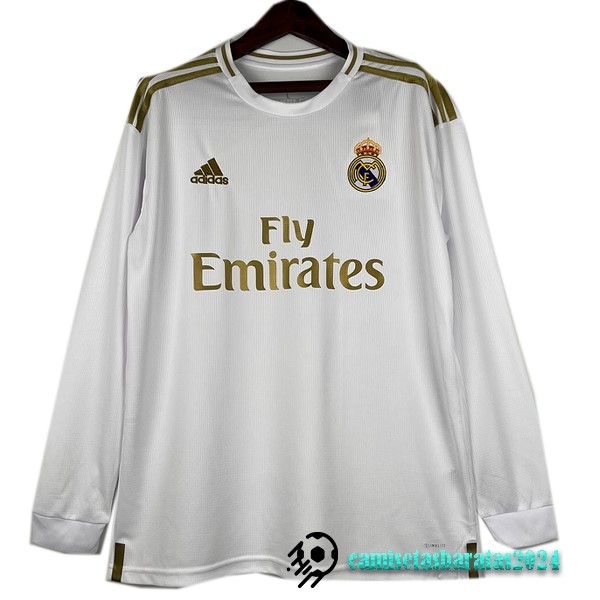 Replicas Casa Manga Larga Real Madrid Retro 2019 2020 Blanco