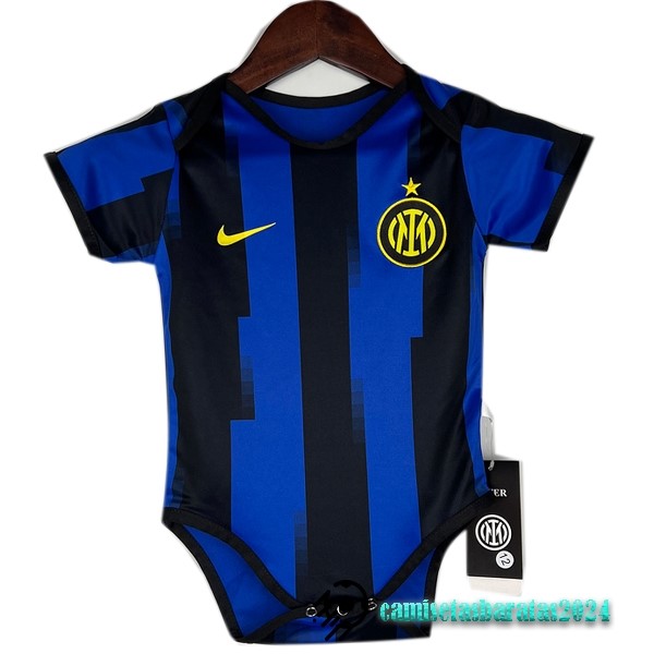 Replicas Casa Onesies Niños Inter Milán 2023 2024 Azul Negro