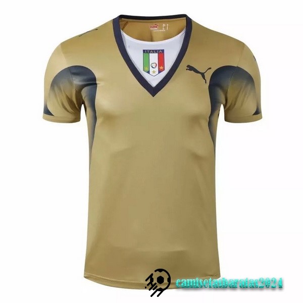 Replicas Casa Portero Camiseta Italy Retro 2006 Amarillo