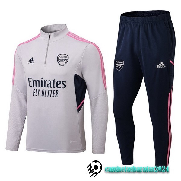 Replicas Chandal Arsenal 2022 2023 Gris Negro Rosa