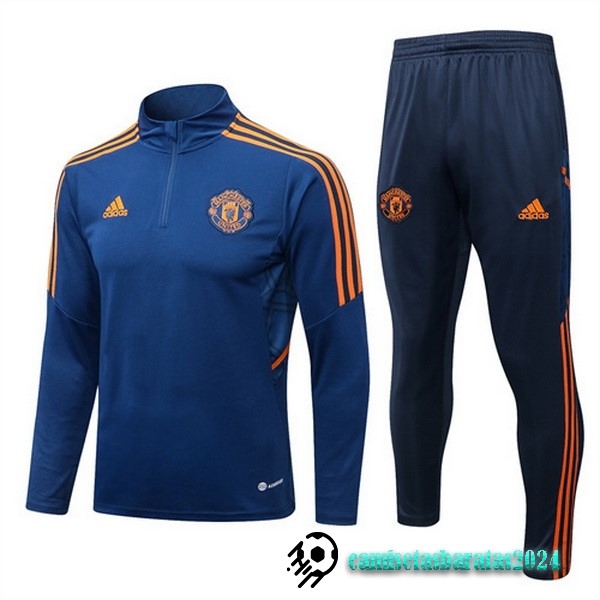 Replicas Chandal Manchester United 2022 2023 Azul Naranja